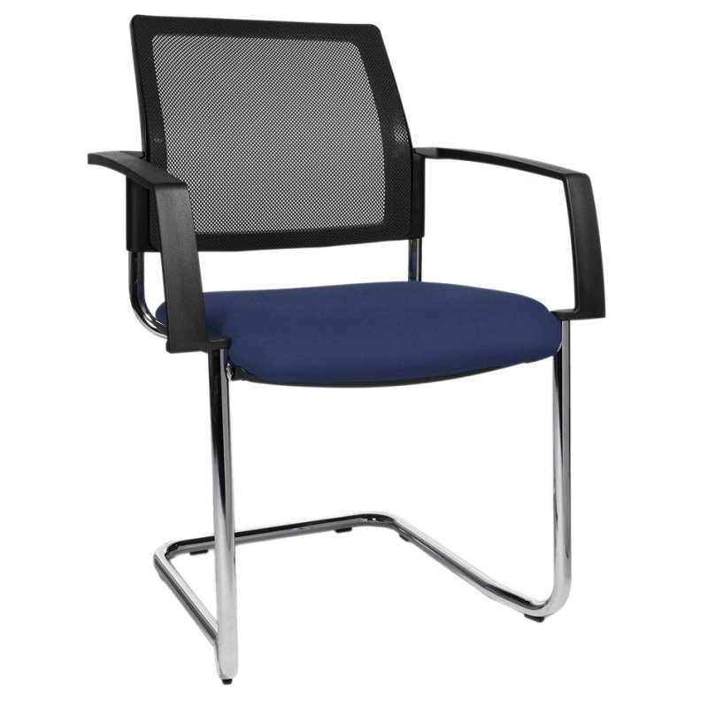 Topstar bezoekersstoel BtoB 20 Netz, rood, stapelbaar, verchroomd frame
